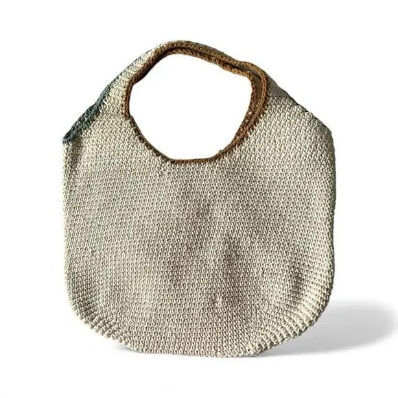 Madewell Hand-Crocheted Ivory Sage Green Shopper Tote Bag - New With Tags - Picture 4 of 4
